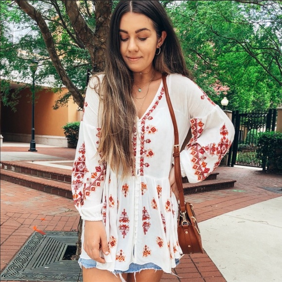 Free People Other - Free People Arianna Tunic embroidered boho dress